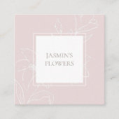 赤面ピンク | シックフローララベル スクエア名刺 (正面)