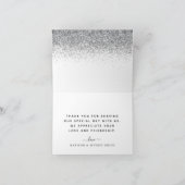 赤面ピンク&シルバーグリッター結婚ズサンキューカード 案内状 (内部)