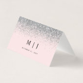 赤面ピンク&シルバーグリッター結婚ズ座席表 (裏面)