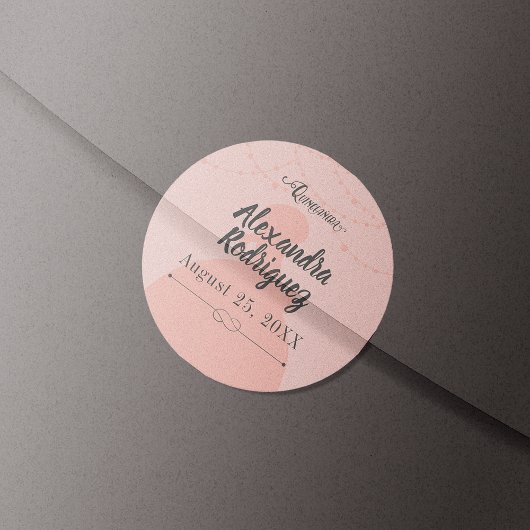 赤面ピンク&スチールシャーロシルエットキンセアニェラ ラウンドシール