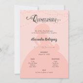 赤面ピンク&スチールシャーロシルエットキンセアニェラ 招待状 (正面)
