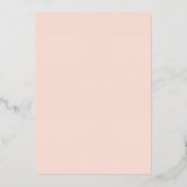 赤面ピンク&スワ華美ールズブライダルシャワー実在 箔招待状 (裏面)