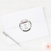 赤面ピンク&ダスティグリーン結婚ズステッカー ラウンドシール (封筒)