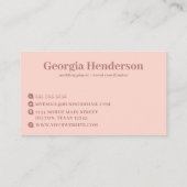 赤面ピンク&ダークバラピンクミニマリスト 名刺 (裏面)