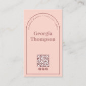 赤面ピンク&ダークバラピンクミニマリスト 名刺 (正面)