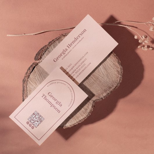 赤面ピンク&ダークバラピンクミニマリスト 名刺