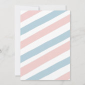 赤面ピンク&ネイビージェンダーリビールパーティの招待状 招待状 (裏面)