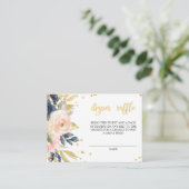 赤面ピンク&ネイビーバビーブシャワーオムツラッフルチケット エンクロージャーカード (スタンド正面)