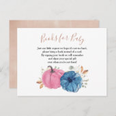 赤面ピンク&ネイビーパンプキンブックベビー ポストカード (正面/裏面)