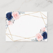 赤面ピンク&ネイビーブルーバラブックベビー エンクロージャーカード (裏面)