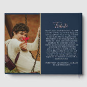 赤面ピンク&ネイビー花模様エレガントメモリアル ゲストブック (裏面)