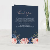 赤面ピンク&ネイビー花模様エレガント葬儀プログラム プログラム (裏面)