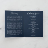 赤面ピンク&ネイビー花模様エレガント葬儀プログラム プログラム (内部)