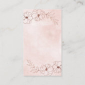 赤面ピンク&バラゴールドフォイルフローラ結婚ズ詳細 エンクロージャーカード (裏面)