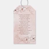 赤面ピンク&バラゴールドフォイルブライダルディスプレイシャワー ギフトタグ (裏面)