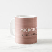 赤面ピンク – バラゴールドフォイルマイクロブレーディングコーヒー コーヒーマグカップ (正面左)