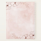 赤面ピンク&バラゴールドフォイル日付の結婚保存 プランナー手帳 (裏面)