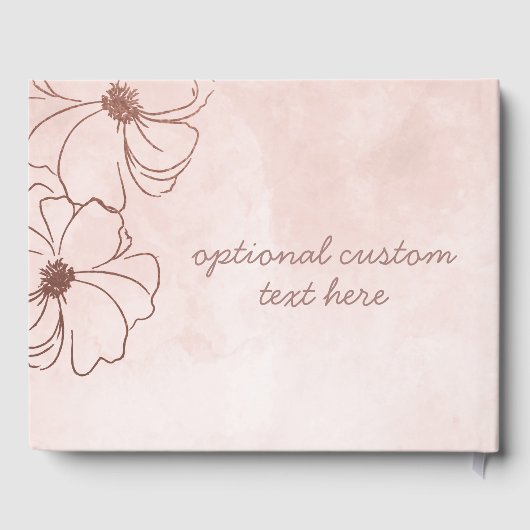 赤面ピンク&バラゴールドフォイル縁どフローラ結婚ズ ゲストブック (裏面)