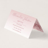 赤面ピンク – バラ金ゴールドグリッターとスパークル 名刺 (裏面)