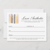 赤面ピンク&バラ金ゴールドシックなギフト証明書カード 招待状 (裏面)