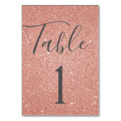 赤面ピンク – バラ金ゴールドスパークルテーブル番号 テーブルナンバー (裏面)