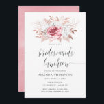 赤面ピンク&バラ金ゴールドフローラブリデスメイドランチョン 招待状<br><div class="desc">トレンディー赤面ピンクと白のバラの花嫁の昼食招待迅速かつ簡単にあなたのイベントの仕様に合わせて設計されたバラ金ゴールドのアクセントと一緒にカスタマイズお楽しみください。</div>