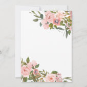 赤面ピンク&バラ金ゴールドフローラユニコーンベビーシャワー 招待状 (裏面)