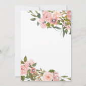 赤面ピンク&バラ金ゴールドフローラユニコーンベビーシャワー 招待状 (裏面)