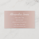 赤面ピンク – バラ金ゴールドブラシ付きメタル美容師 名刺 (裏面)