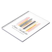 赤面ピンク&バラ金ゴールド水彩ストロ絵を描ック ノートブック (左側)