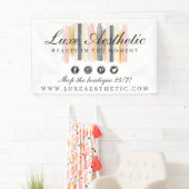 赤面ピンク&バラ金ゴールド水彩ストロ絵を描ック 横断幕 (インサイチュ)