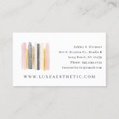 赤面ピンク&バラ金ゴールド水彩スパークル絵を描 名刺 (裏面)