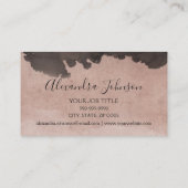 赤面ピンク | バラ金ゴールド水彩肌気に 名刺 (裏面)