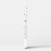 赤面ピンク – バラ金ゴールド水玉模様パターンモノグラム Case-Mate iPhoneケース (裏面 / 左)