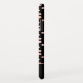 赤面ピンク – バラ金ゴールド水玉模様パターンモノグラム Case-Mate iPhoneケース (裏面/右)