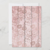 赤面ピンク – バラ金ゴールド素朴ベビーシャワー 招待状 (裏面)