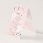 赤面ピンク&バラ金ゴールド結婚の式プログラム (裏面)