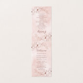 赤面ピンク&バラ金ゴールド結婚の式プログラム (外部フラット)