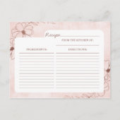 赤面ピンク&バラ金ゴールド花嫁beレシピカード 案内ポストカード (裏面)