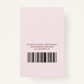 赤面ピンク&バラ金ゴールド誕生フォトドゥーラ バッジ (裏面)