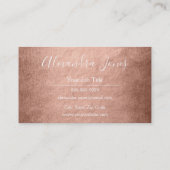 赤面ピンク&バラ金ゴールド金属箔こんにちは 名刺 (裏面)