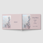 赤面ピンク&パール調ボタニカルブランチ結婚ズ ゲストブック (全面)