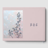 赤面ピンク&パール調ボタニカルブランチ結婚ズ ゲストブック (裏面)