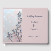 赤面ピンク&パール調ボタニカルブランチ結婚ズ ゲストブック (正面)