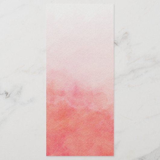 赤面ピンク&ピーチウォーターカラー洗結婚流のメニュー メニュー (裏面)