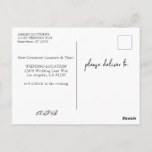 赤面ピンク&ピーチフローラ日付ポストカードの変更 ポストカード (裏面)