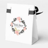 赤面ピンク、ブラックおよび金ゴールドフローラブライダルシャワー フェイバーボックス (裏面サイド)