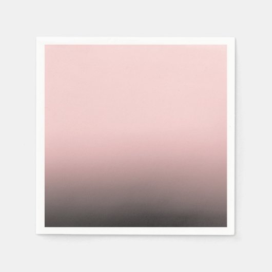 赤面ピンク&ブラックグラデーションシモダンック結婚ス スタンダードカクテルナプキン (正面)