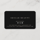 赤面ピンク&ブラックスタイリッシュミニマルハートラブ ロイヤリティカード (裏面)