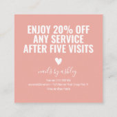 赤面ピンク&ブラックミニマルモダンリストシック ロイヤリティカード (裏面)